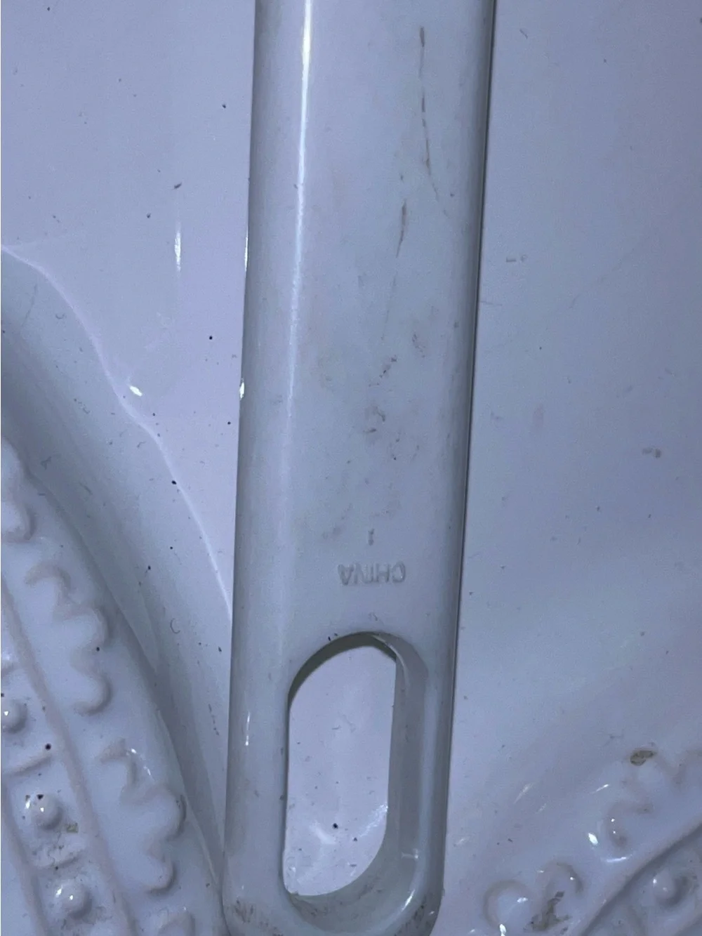 Vintage White Slotted Serving Spoon